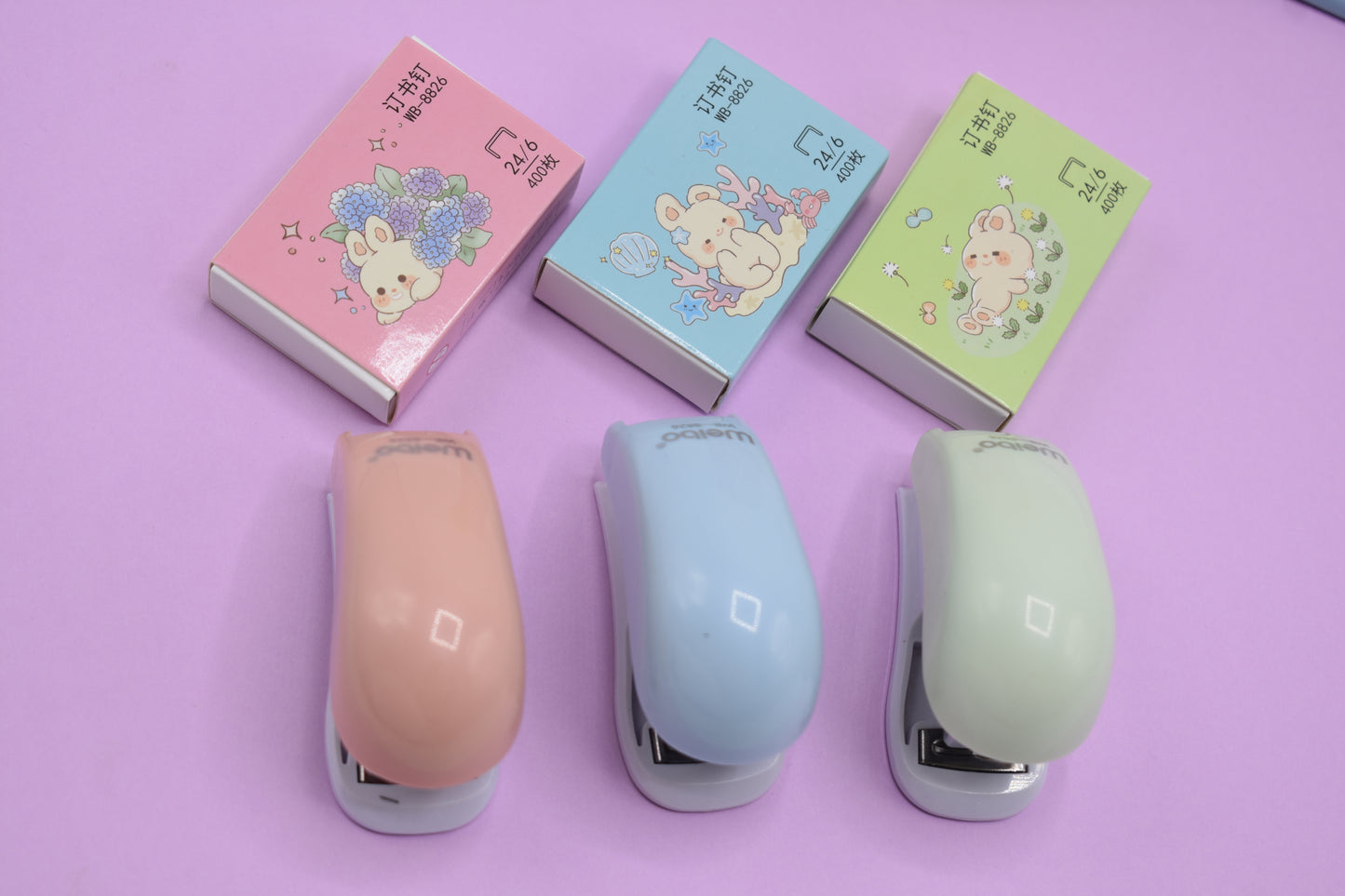 Cute mini morandi color theme stapler