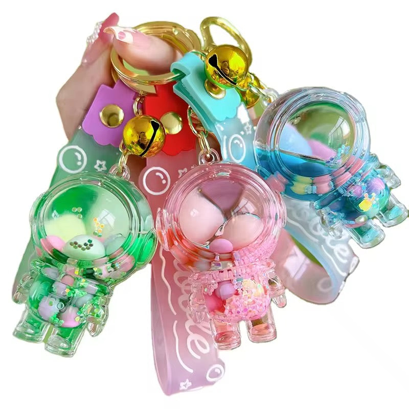 Luminous acrylic into the oil jelly beans bunny keychain