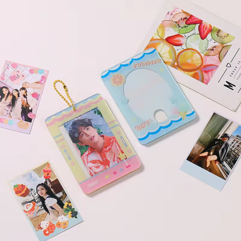 Acrylic bead cardholder keychain