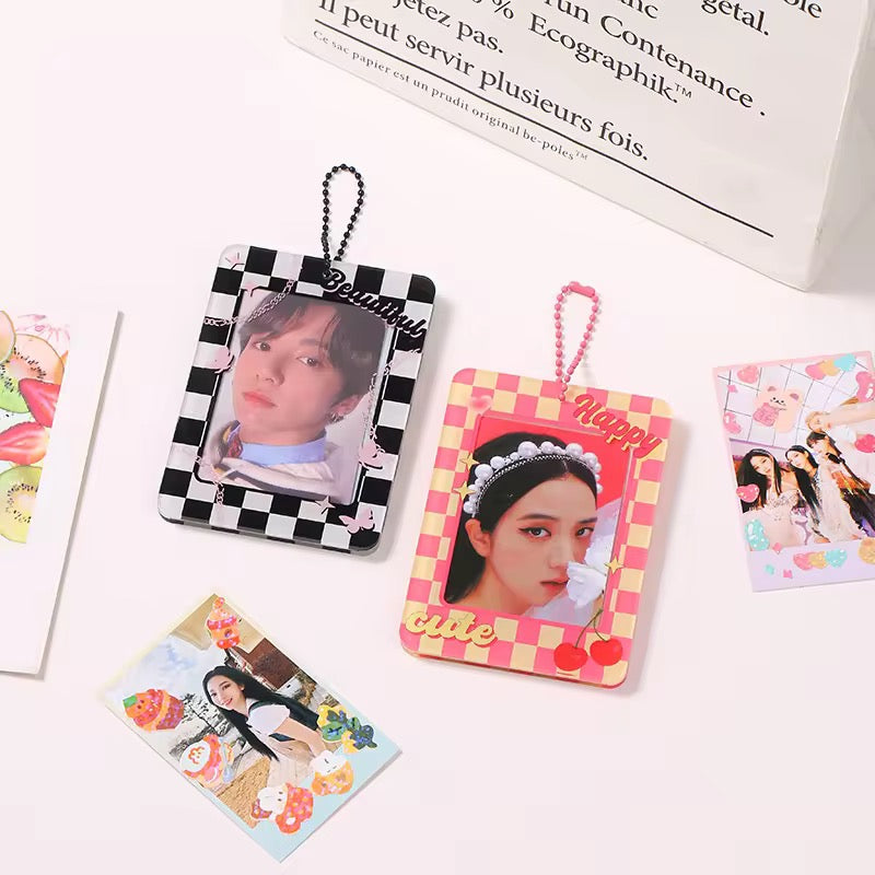 Acrylic bead cardholder keychain