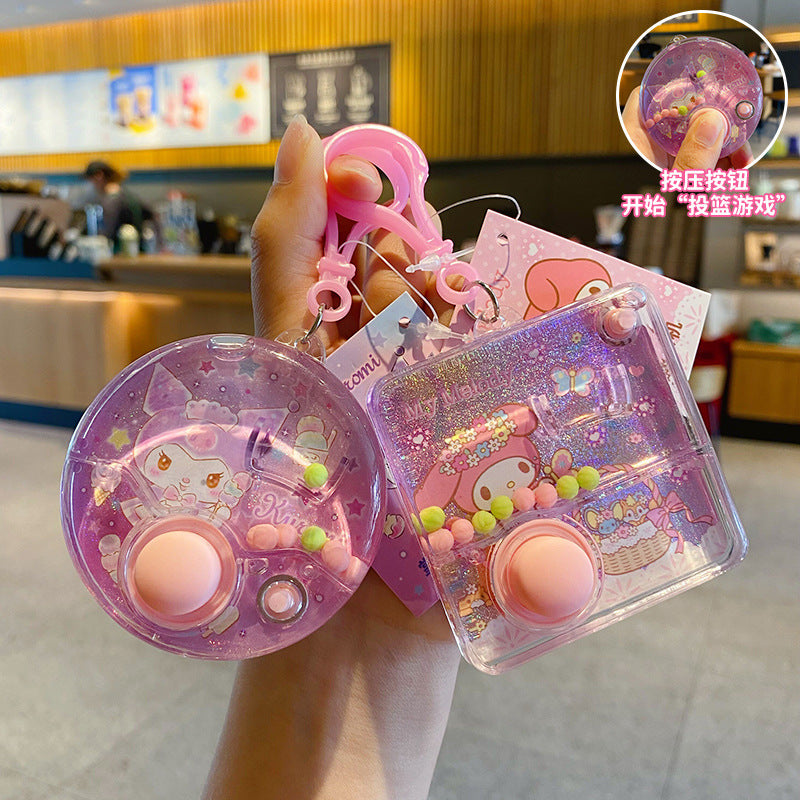 Creative decompression game water machine keychain