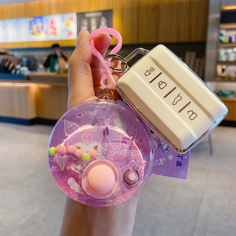 Creative decompression game water machine keychain