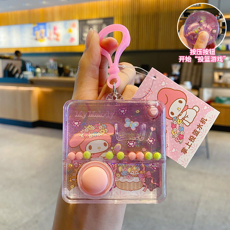 Creative decompression game water machine keychain