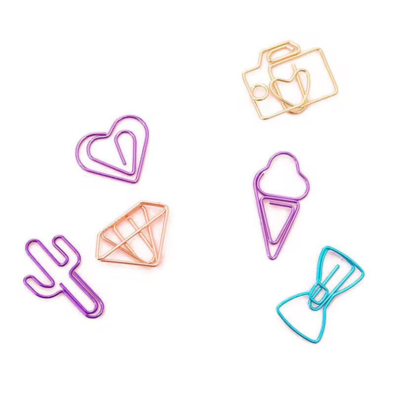 10 pcs mini metal hollow paper clip