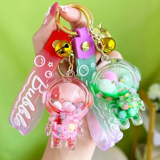 Luminous acrylic into the oil jelly beans bunny keychain