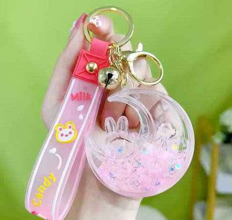Luminous acrylic into the oil jelly beans bunny keychain