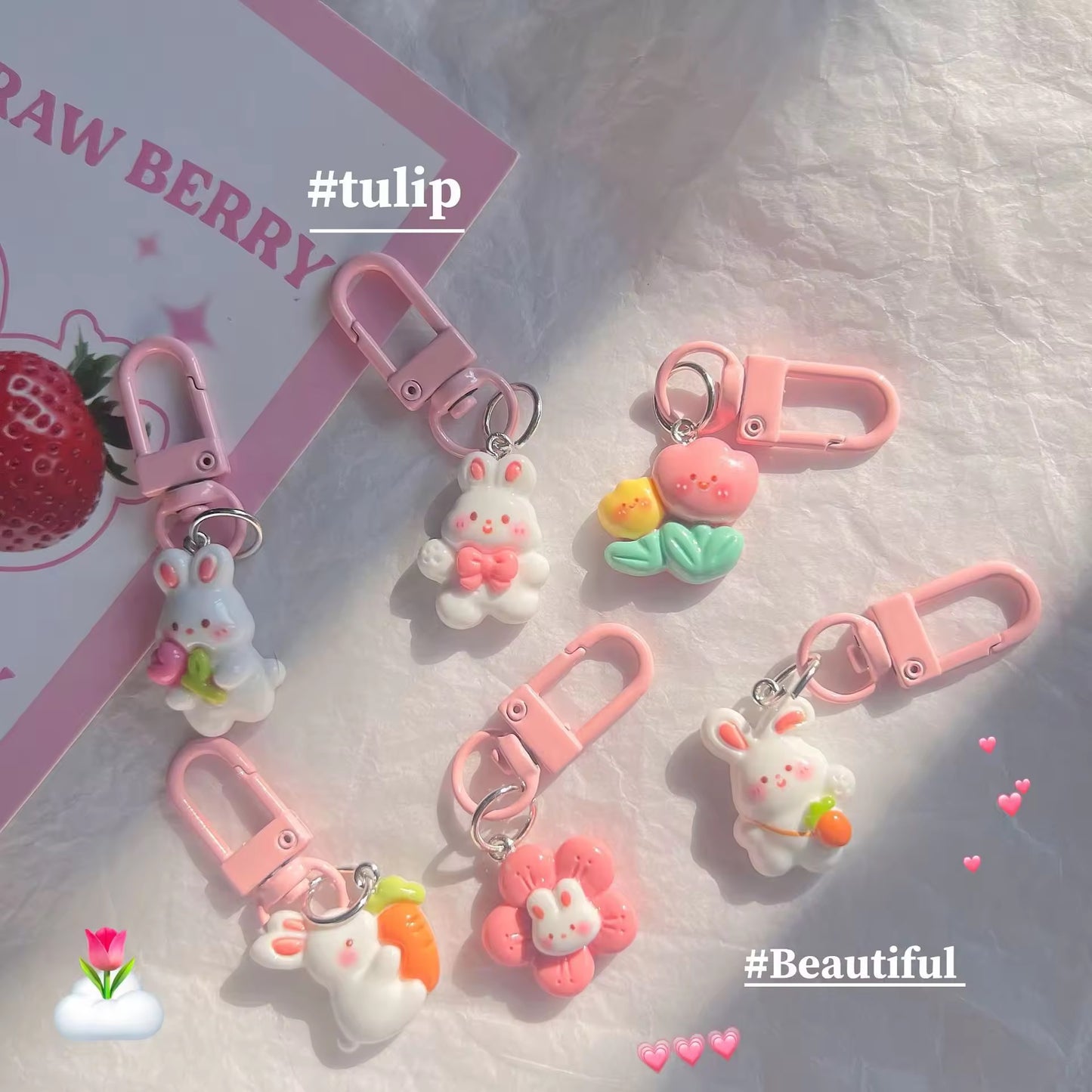 Kawaii rabbit small keychain