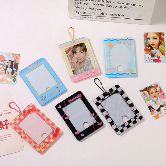 Acrylic bead cardholder keychain