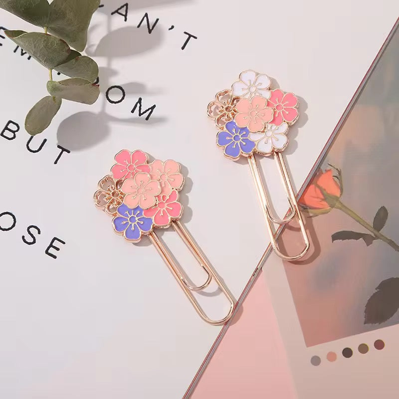 Pink cheery blossom sakura paper clip