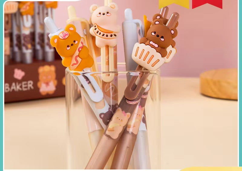 Kawaii korean brown bear gel pen