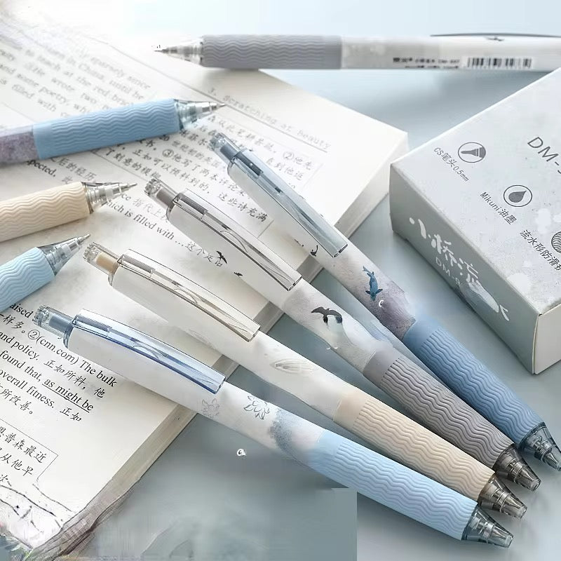 Quick dryig soft grip gel pen