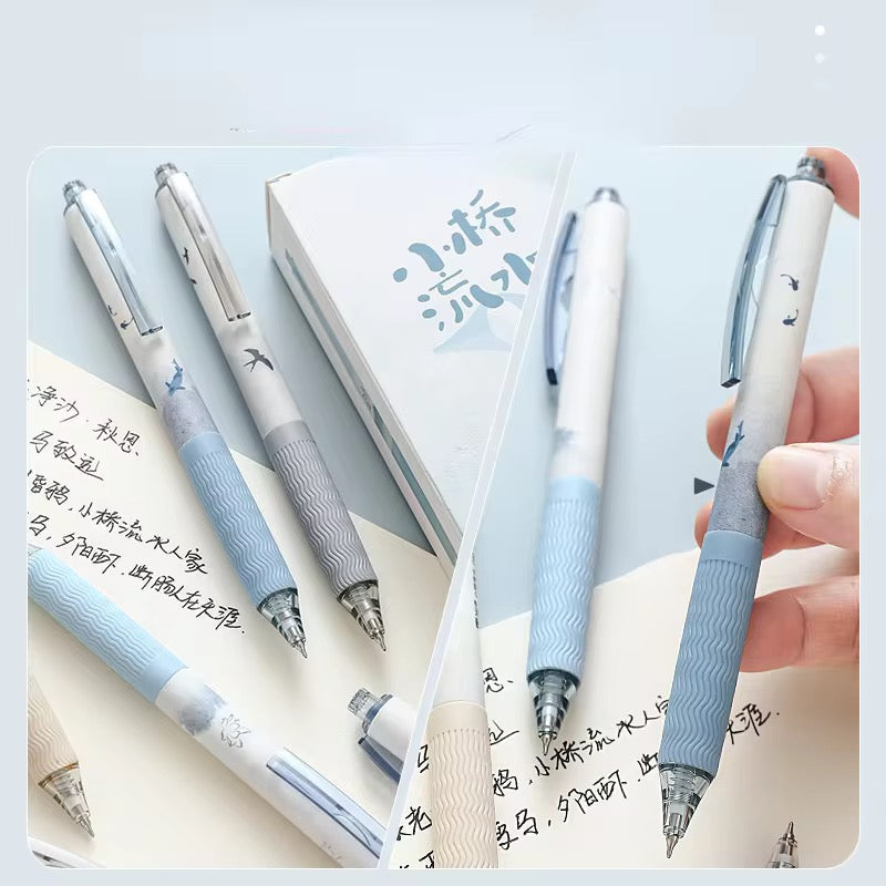 Quick dryig soft grip gel pen