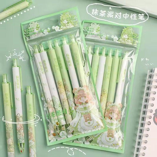 6 pcs 0.mm Creative Matcha Girls Gel ink pen