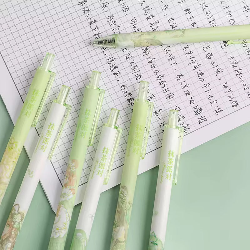 6 pcs 0.mm Creative Matcha Girls Gel ink pen
