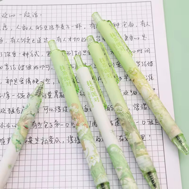 6 pcs 0.mm Creative Matcha Girls Gel ink pen