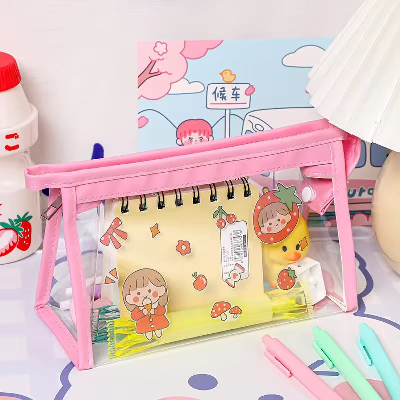 Multifunctional trasnparent pencil case